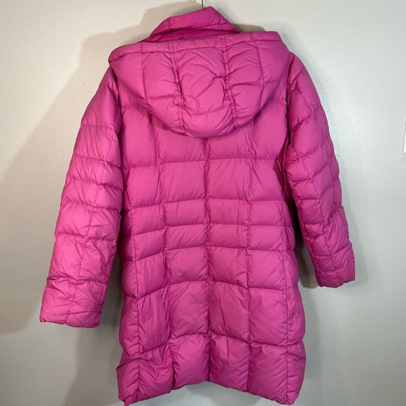 Lands End Girls Pink Goose Down Puffer Jacket Long Parka Winter Coat Size L (14) - Picture 6 of 11